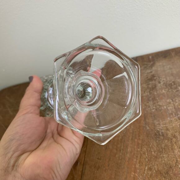 Homco 2 Piece Clear Glass Crystal Candle Votive Holder 7" Tall Vintage 90s Decor - Picture 4 of 8